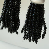 Black Agate Tassel Earrings - Gembea Jewelry
