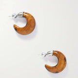 Black Agate Tiger Eye Stone Moon Bud Earrings gembea jewelry gembea jewelry