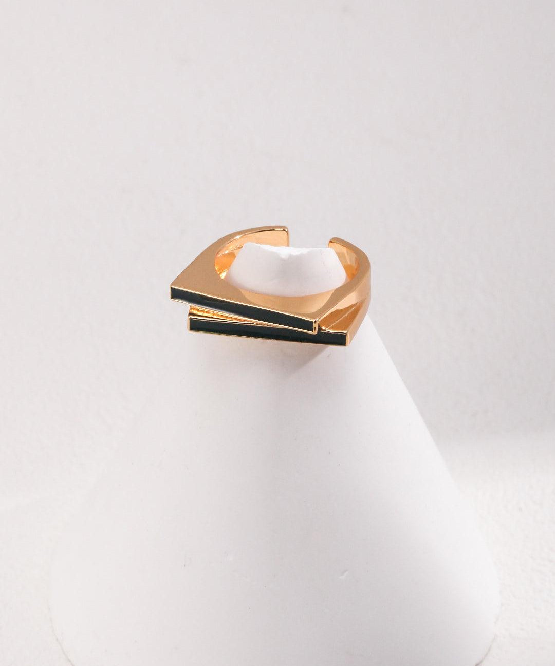 Black Dripping Glaze Enamel Rings - Gembea Jewelry