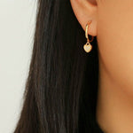Black White Love Heart Hoop Earrings gembea jewelry
