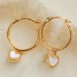 Black White Love Heart Hoop Earrings gembea jewelry