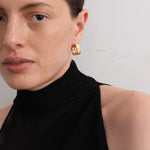 Blossom Vintage Gold Square Hoop Earrings gembea jewelry