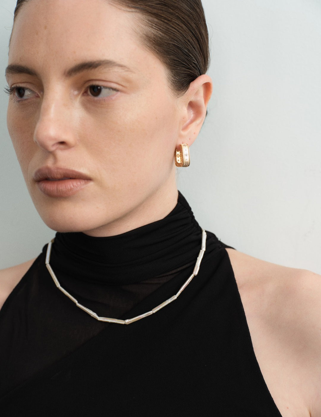 Blossom Vintage Gold Square Hoop Earrings gembea jewelry