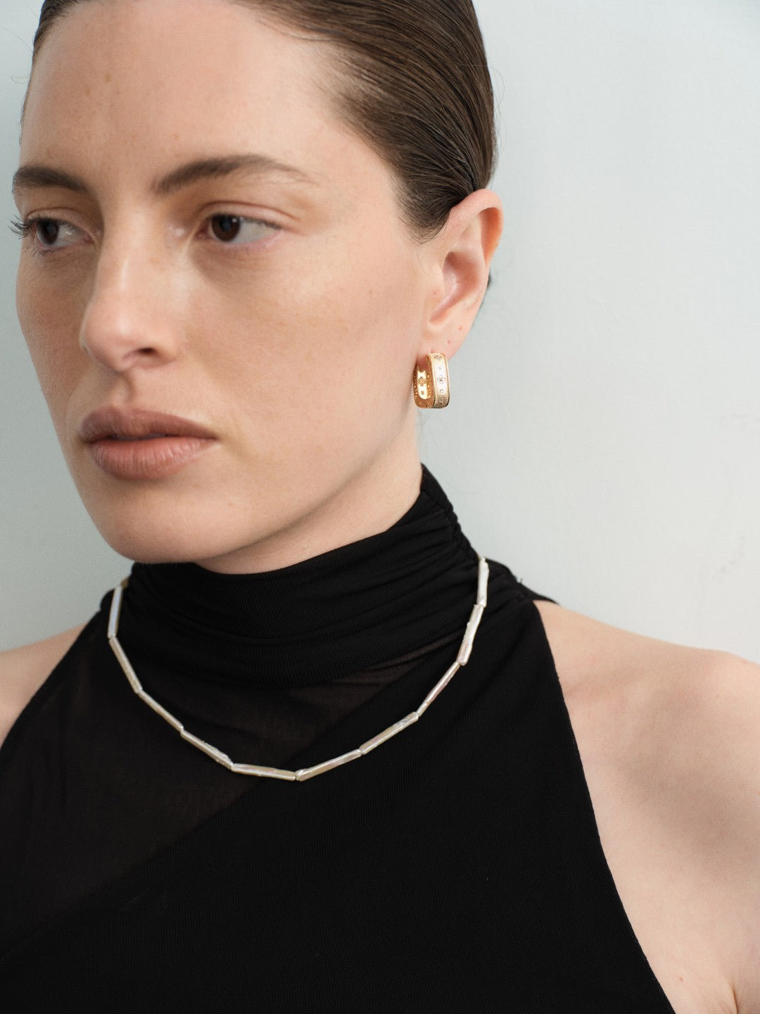 Blossom Vintage Gold Square Hoop Earrings gembea jewelry