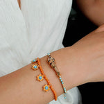 Blue Turquoise Flower Pendant Bead Bracelet gembea jewelry