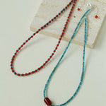 Blue Phosphorus Gray Agate Beaded Necklace - Gembea Jewelry