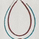 Blue Phosphorus Gray Agate Beaded Necklace gembea jewelry