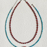 Blue Phosphorus Gray Agate Beaded Necklace gembea jewelry