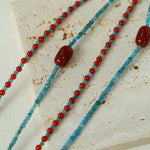 Blue Phosphorus Gray Agate Beaded Necklace - Gembea Jewelry