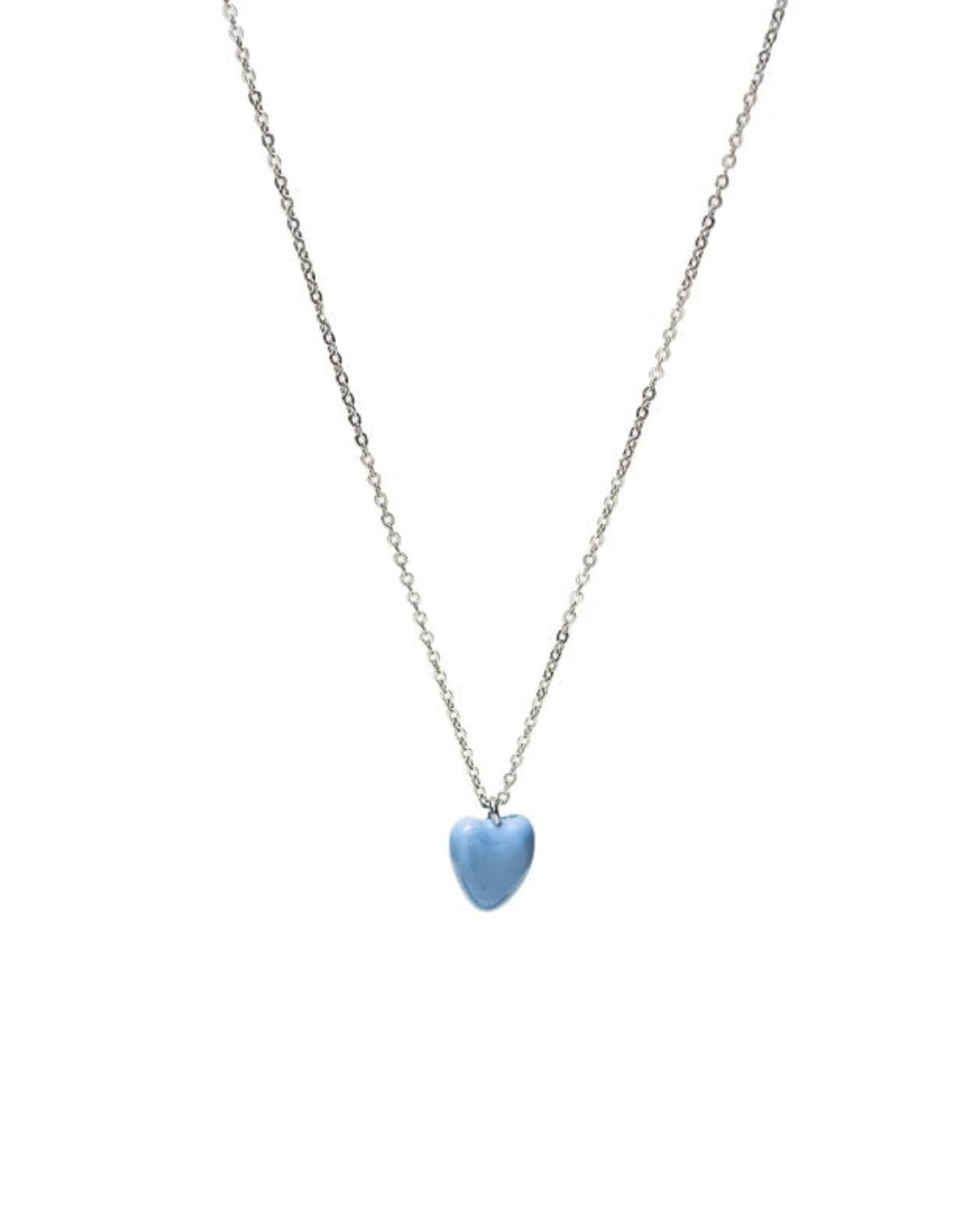 Blue Enamel Heart-shaped Necklace gembea jewelry