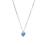 Blue Enamel Heart-shaped Necklace gembea jewelry