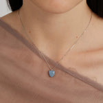 Blue Enamel Heart-shaped Necklace gembea jewelry