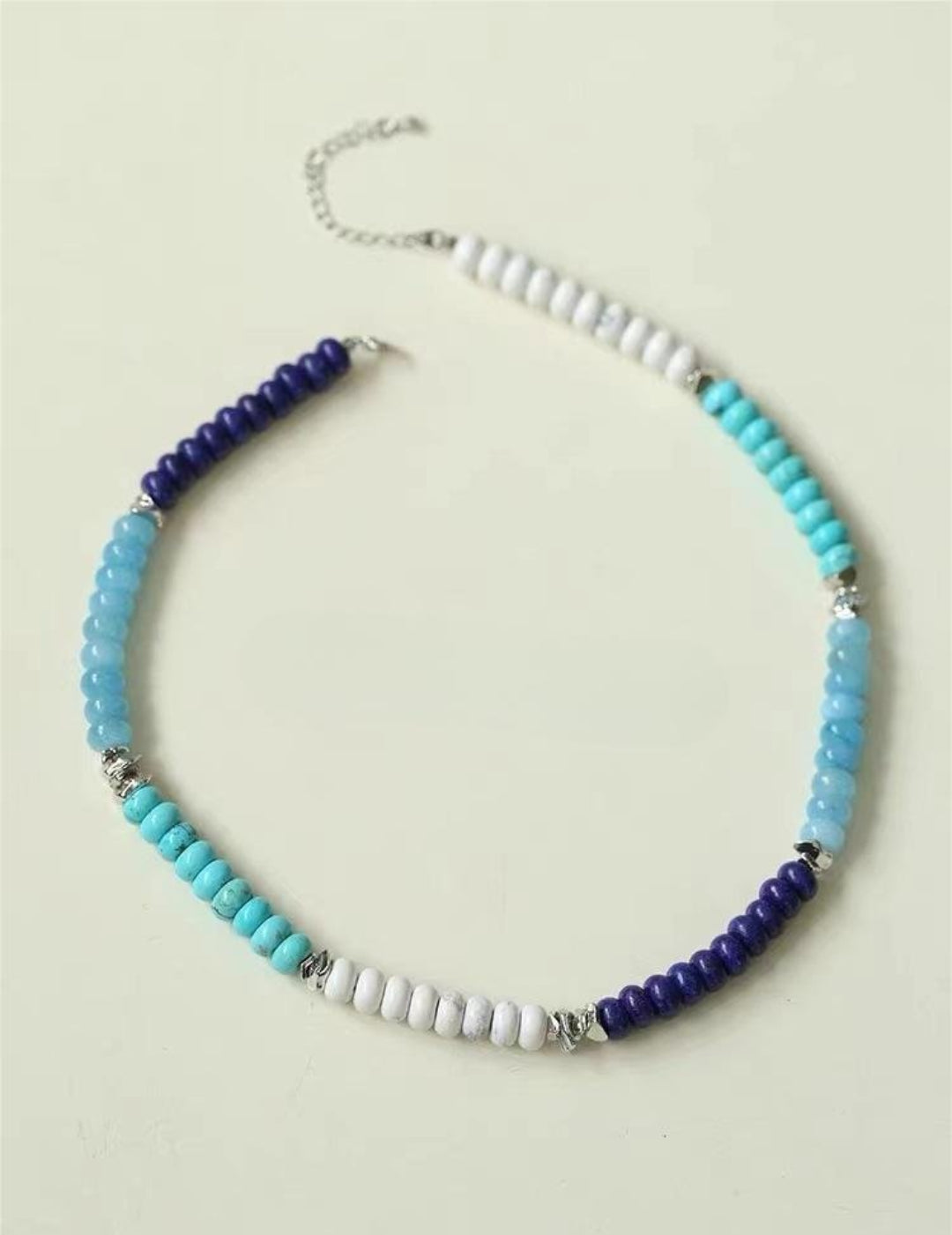 Blue Ocean Natural Stone Beaded Necklace gembea jewelry