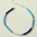 Blue Ocean Natural Stone Beaded Necklace gembea jewelry