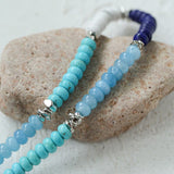 Blue Ocean Natural Stone Beaded Necklace gembea jewelry