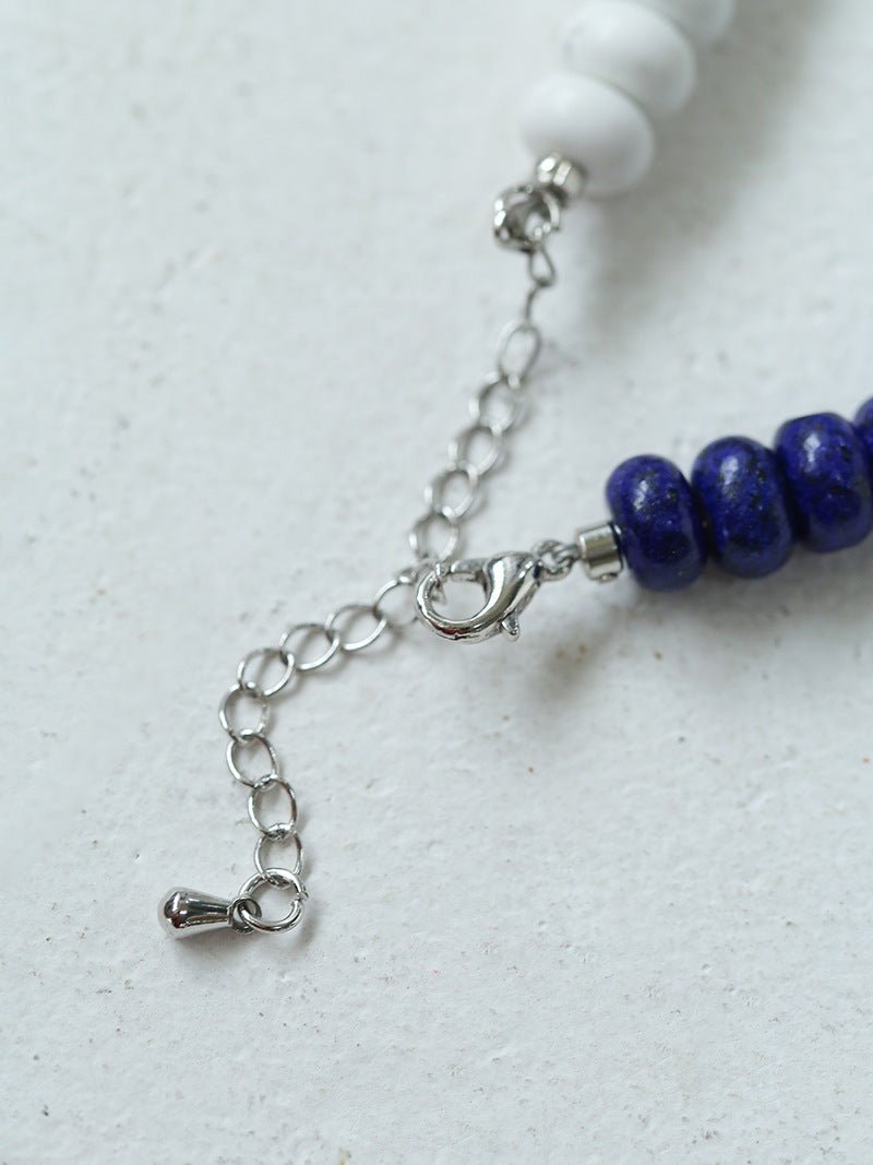 Blue Ocean Natural Stone Beaded Necklace gembea jewelry