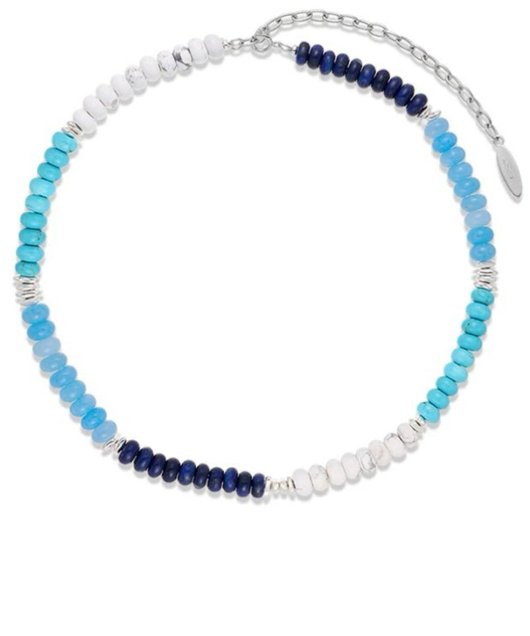 Blue Ocean Natural Stone Beaded Necklace gembea jewelry