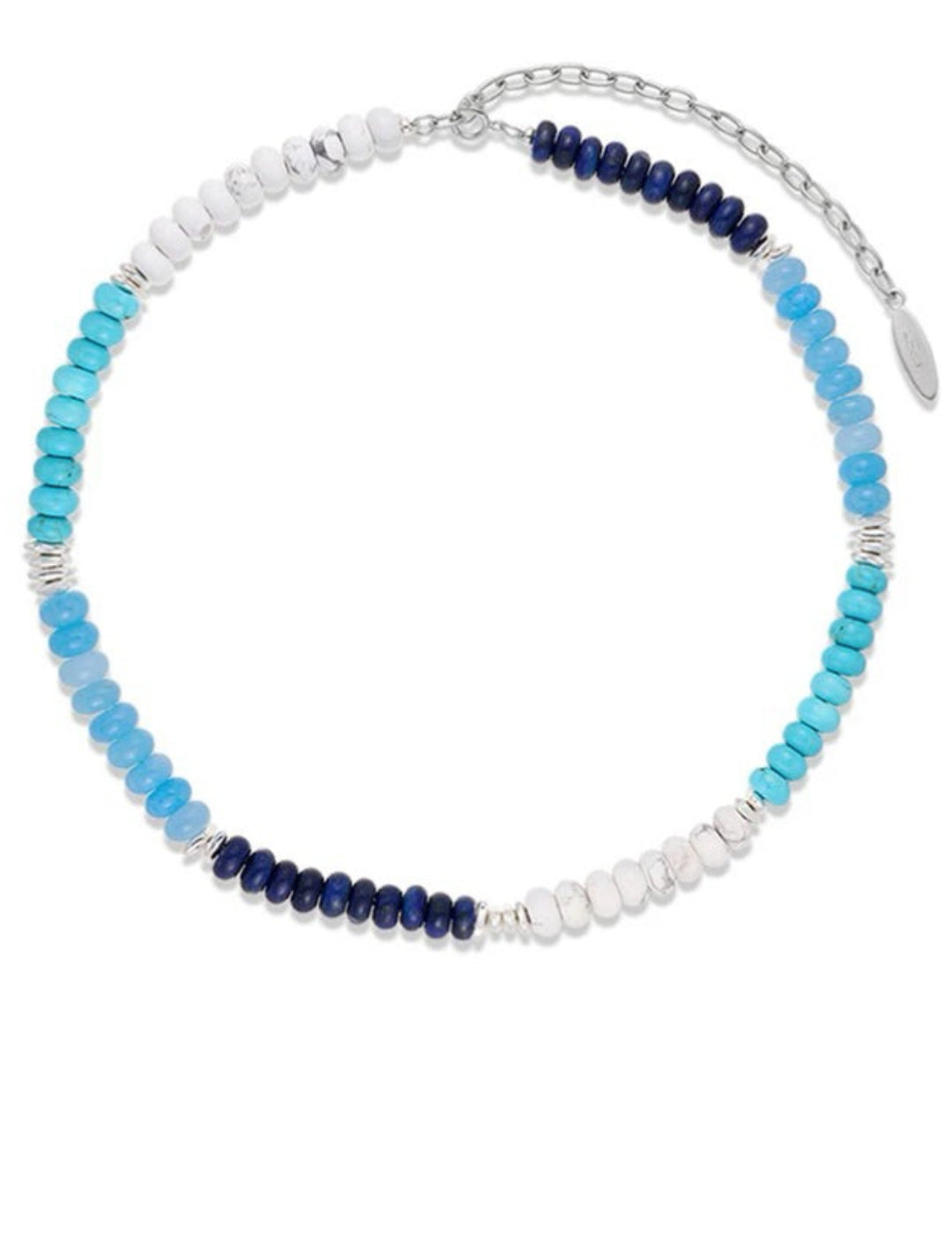 Blue Ocean Natural Stone Beaded Necklace gembea jewelry