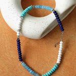 Blue Ocean Natural Stone Beaded Necklace gembea jewelry