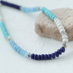 Blue Ocean Natural Stone Beaded Necklace gembea jewelry