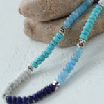 Blue Ocean Natural Stone Beaded Necklace gembea jewelry