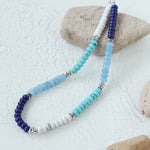 Blue Ocean Natural Stone Beaded Necklace gembea jewelry