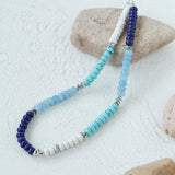 Blue Ocean Natural Stone Beaded Necklace gembea jewelry