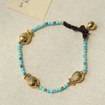 Blue Turquoise Golden Koi Beaded Bracelet gembea jewelry