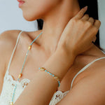 Blue Turquoise Golden Koi Beaded Bracelet gembea jewelry