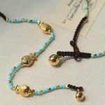 Blue Turquoise Golden Koi Beaded Bracelet gembea jewelry