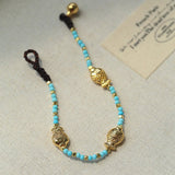 Blue Turquoise Golden Koi Beaded Bracelet gembea jewelry