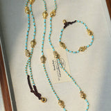 Blue Turquoise Golden Koi Beaded Bracelet gembea jewelry