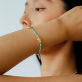 Blue Turquoise Golden Koi Beaded Bracelet gembea jewelry