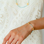 Blue Turquoise Golden Koi Beaded Bracelet gembea jewelry