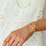 Blue Turquoise Golden Koi Beaded Bracelet gembea jewelry