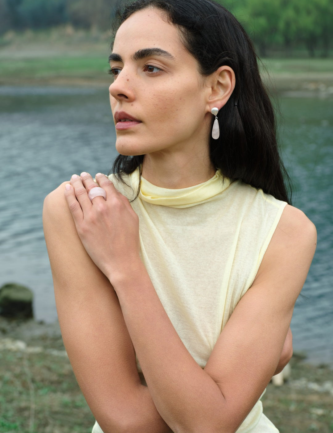 Blush Bloom Rose Quartz Ring gembea jewelry