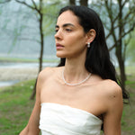 Blush Petal Irregular Rose Quartz Pearl Necklace gembea jewelry