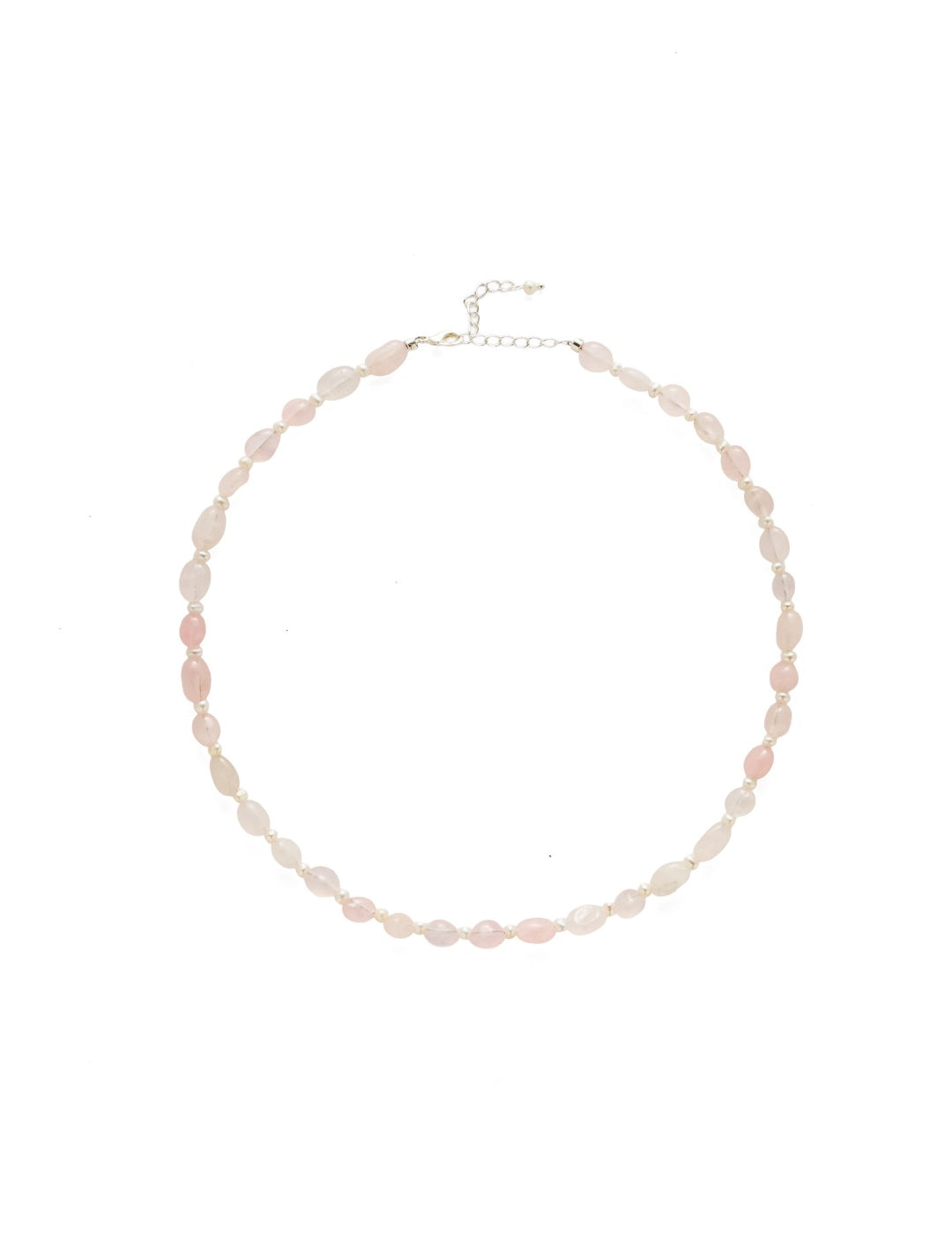 Blush Petal Irregular Rose Quartz Pearl Necklace gembea jewelry