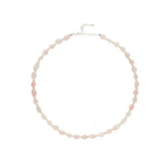 Blush Petal Irregular Rose Quartz Pearl Necklace gembea jewelry