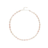 Blush Petal Irregular Rose Quartz Pearl Necklace gembea jewelry