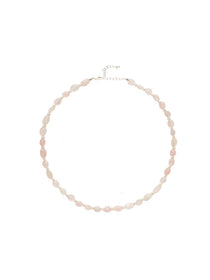 Blush Petal Irregular Rose Quartz Pearl Necklace gembea jewelry