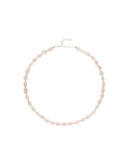 Blush Petal Irregular Rose Quartz Pearl Necklace gembea jewelry