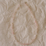 Blush Petal Irregular Rose Quartz Pearl Necklace gembea jewelry
