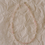Blush Petal Irregular Rose Quartz Pearl Necklace gembea jewelry