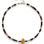 Bohemian-style Natural Stone Lemon Crystal Necklace gembea jewelry