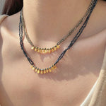 Bohemian Soulbound Double-Layer Gemstone Necklace gembea jewelry
