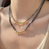Bohemian Soulbound Double-Layer Gemstone Necklace gembea jewelry