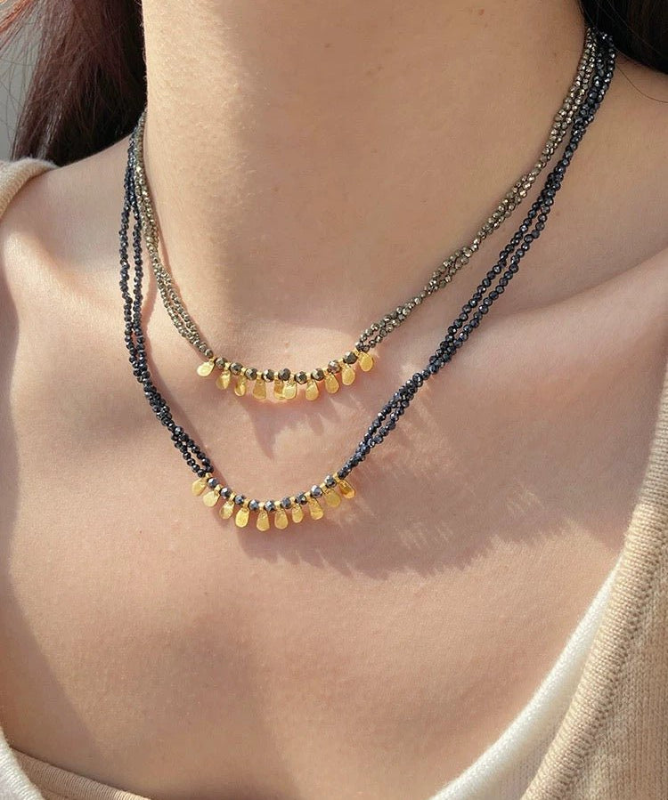 Bohemian Soulbound Double-Layer Gemstone Necklace gembea jewelry