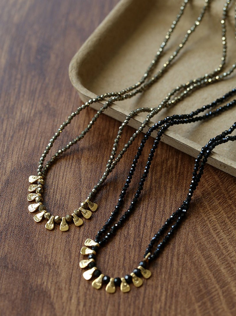 Bohemian Soulbound Double-Layer Gemstone Necklace gembea jewelry