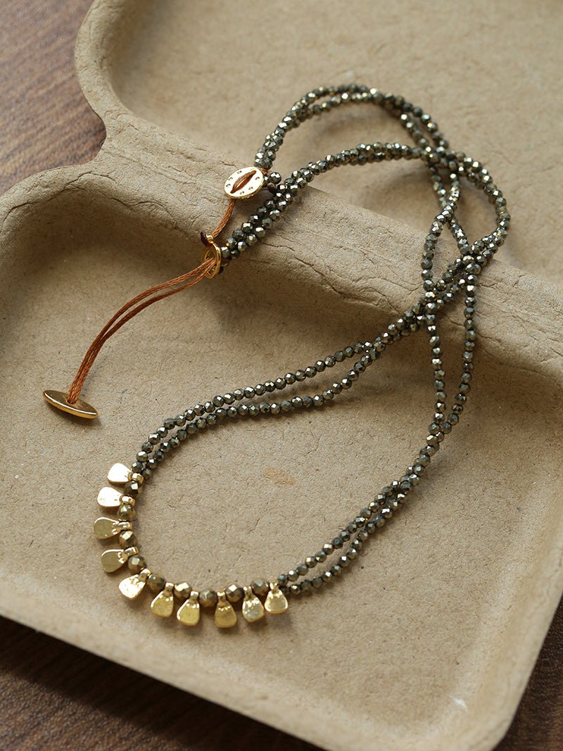 Bohemian Soulbound Double-Layer Gemstone Necklace gembea jewelry